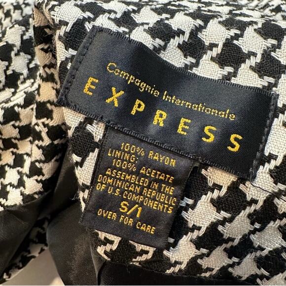 Vintage Y2K Express Houndstooth Swing Coat Jacket Size Small - Picture 7 of 9